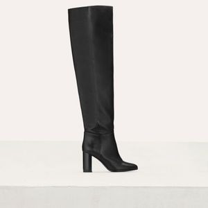 Maje Knee-High Leather Boots - BRAND NEW
